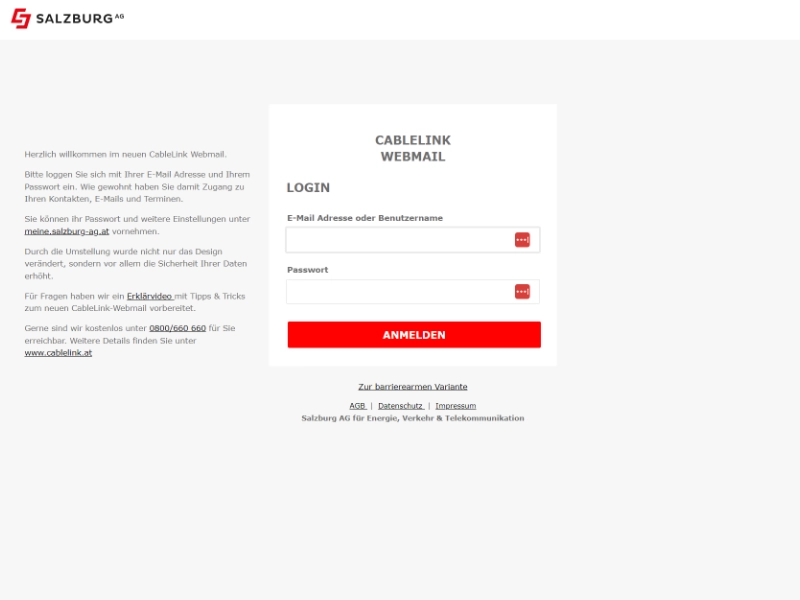 Roundcube Webmail für Salzburg AG