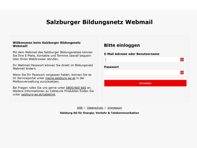 Barrierefreies Roundcube Mail für Salzburg AG